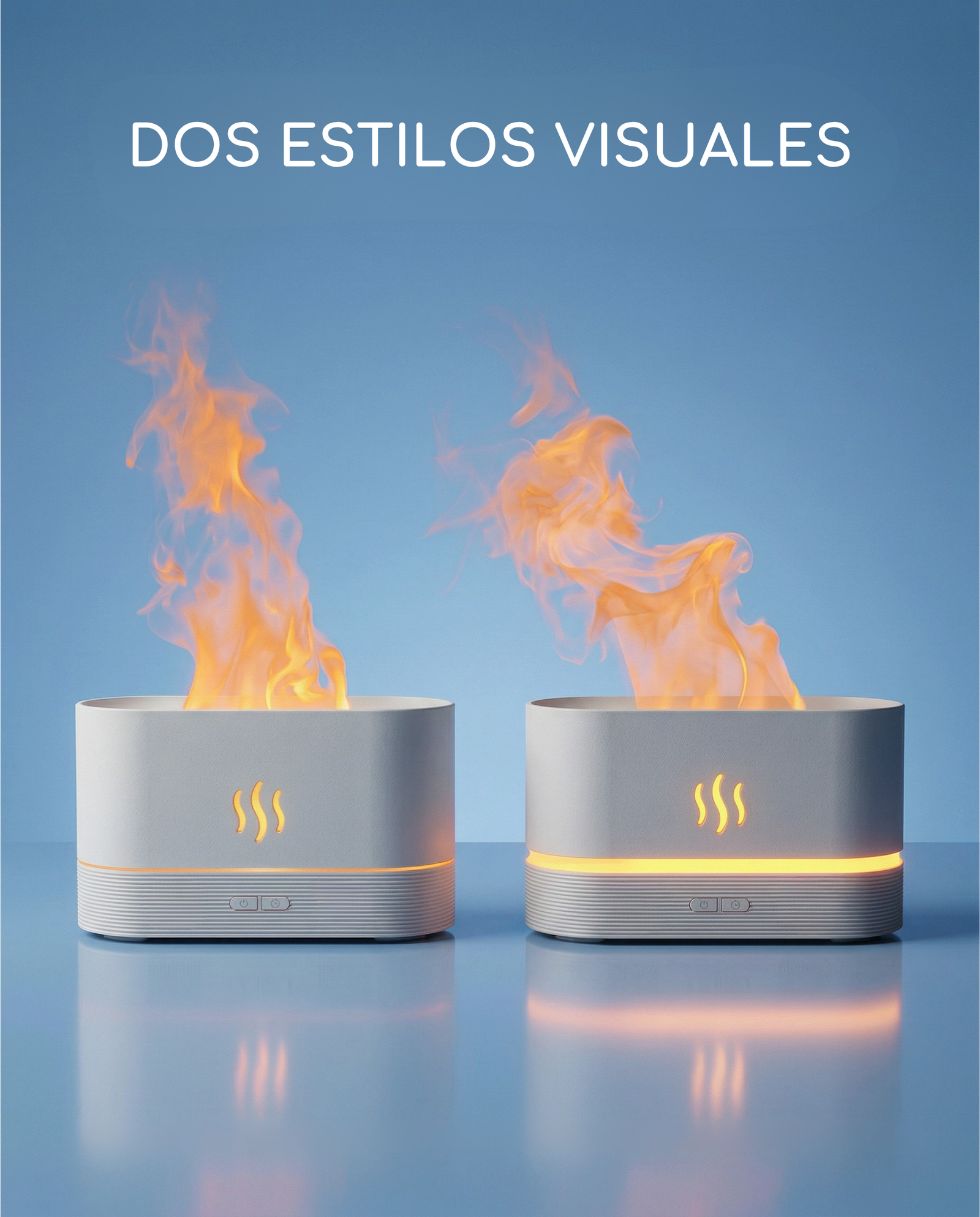 Humidificador con Efecto Llama — Bruma Aromática y Luz LED