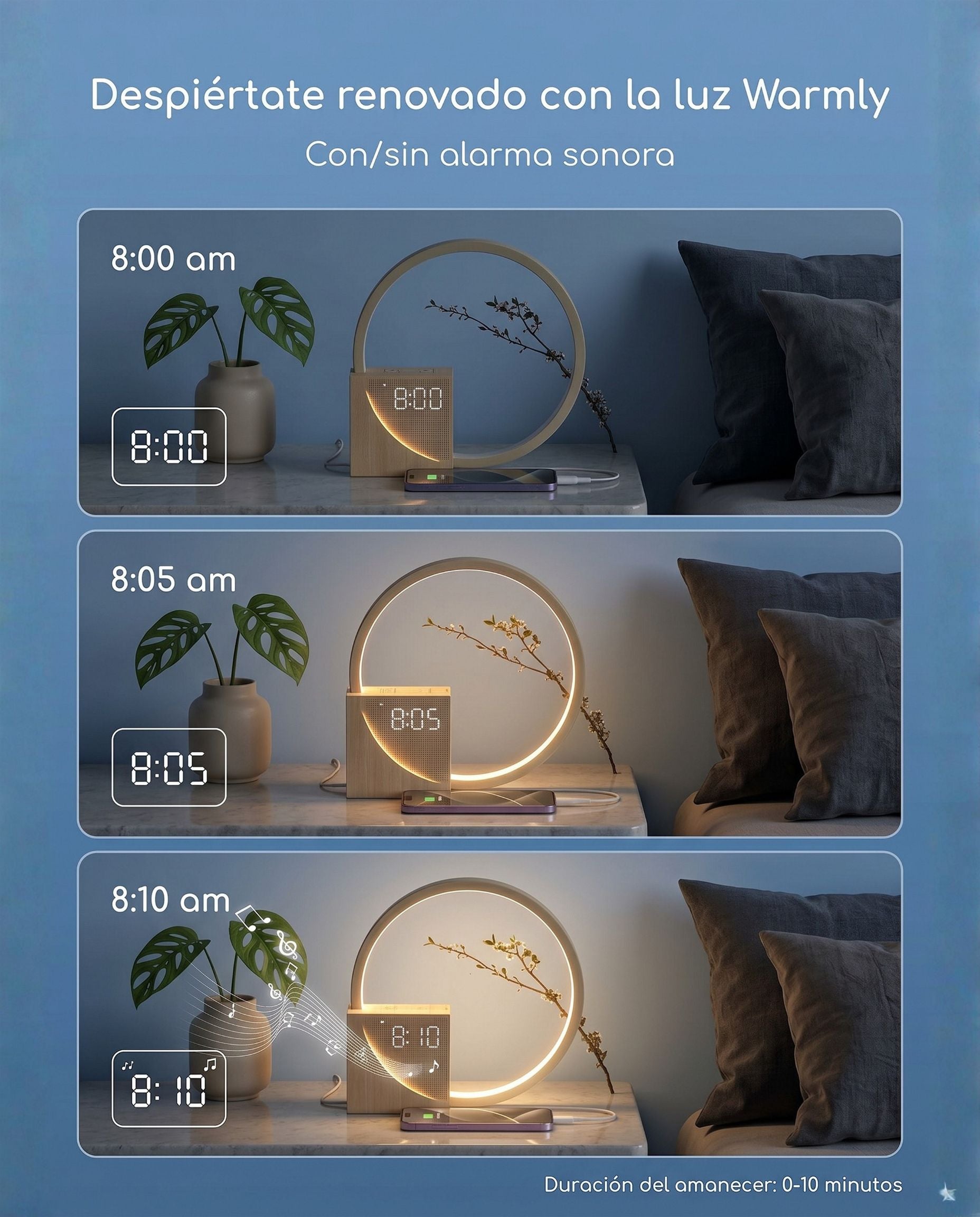 Despertador Amanecer Premium con Luz Gradual