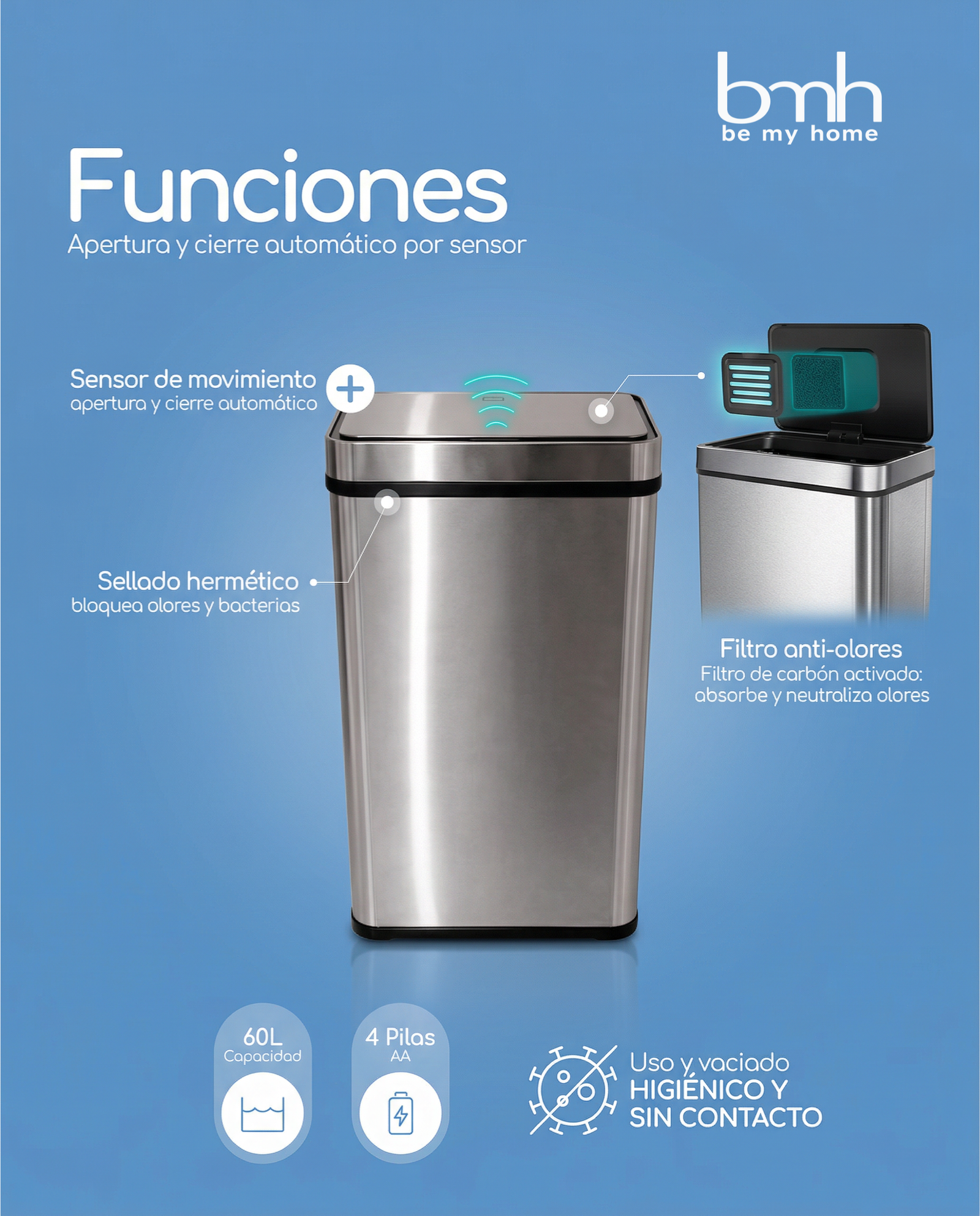 Tacho Smart 60L Pila (doble compuerta)
