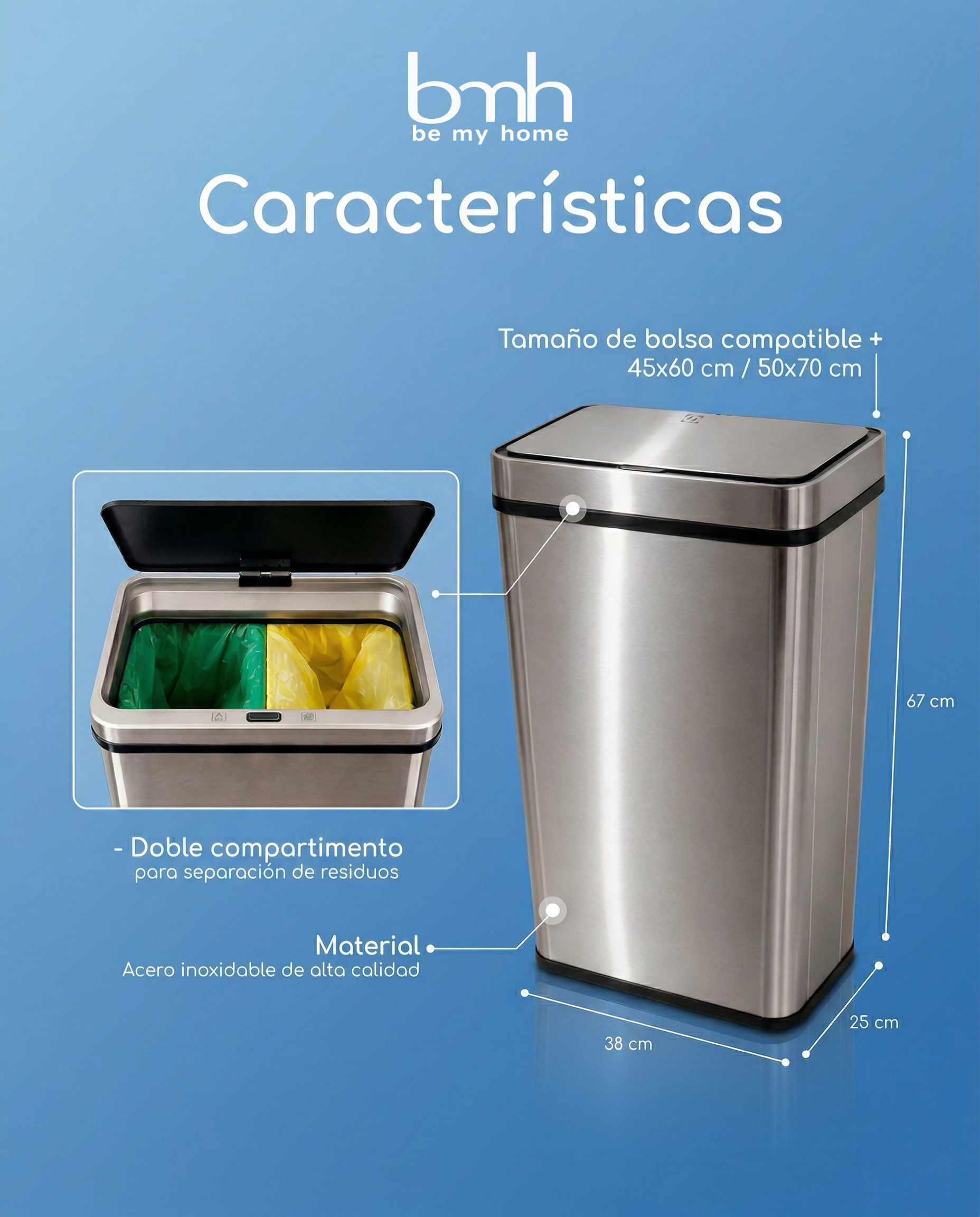 Tacho Smart 60L Pila (doble compuerta)