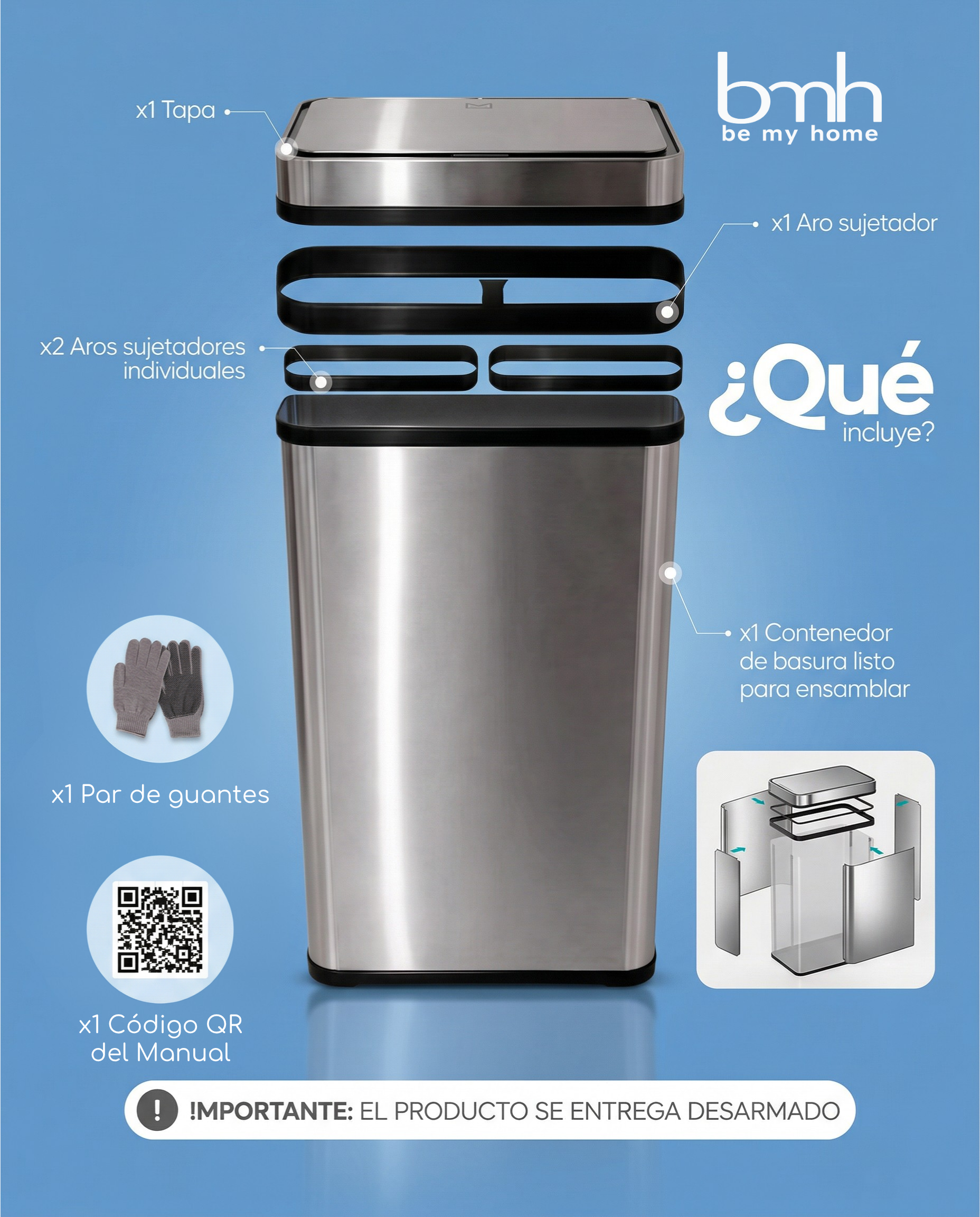 Tacho Smart 60L Pila (doble compuerta)